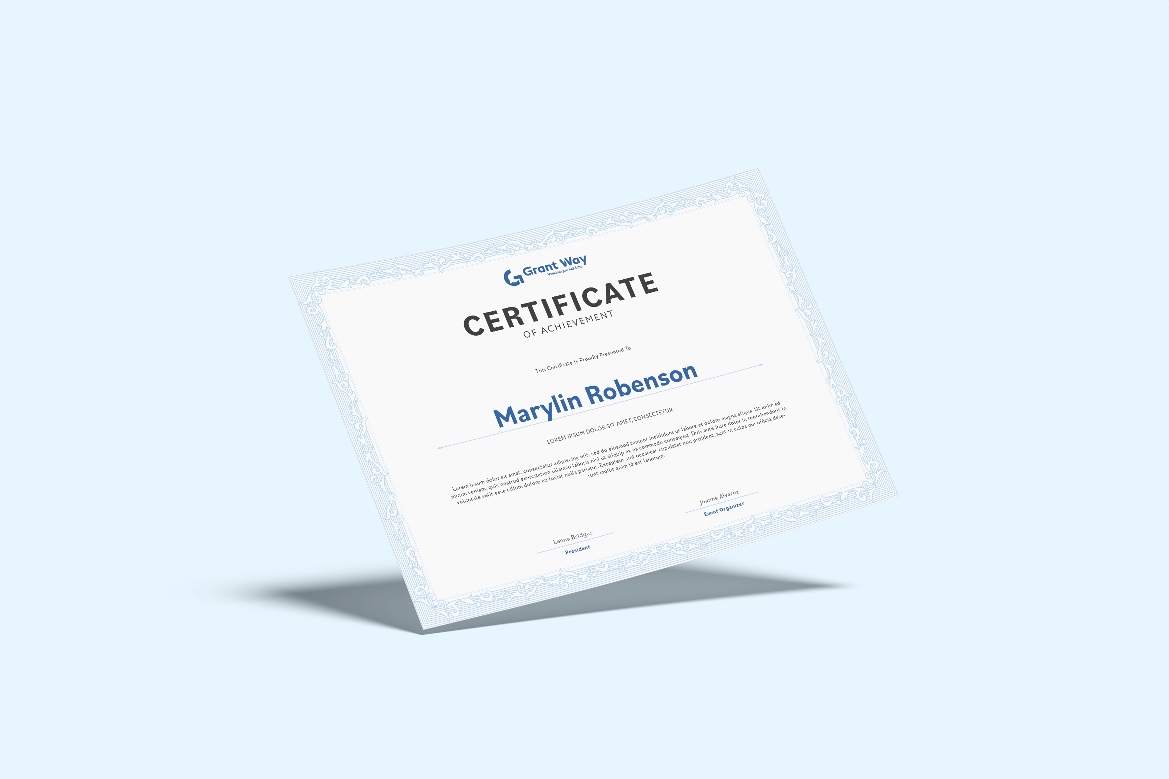 Grant Way certificate